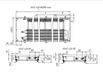 Внутрипольный конвектор Techno Air KVVZ 420-105-2100 с естественной конвекцией