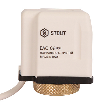STOUT STE-0010 Электротермический компактный сервопривод нормально открытый 230 В