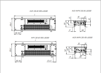 Внутрипольный конвектор Techno Vent KVZV 250-85-4200 с принудительной конвекцией