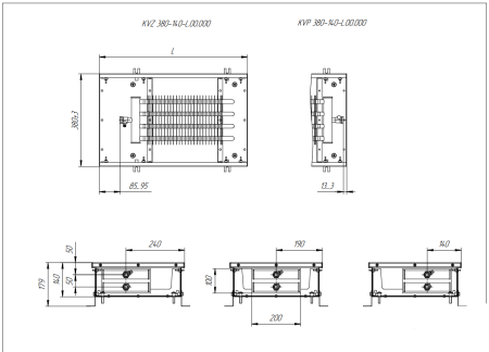 Внутрипольный конвектор Techno Usual KVZ 380-140-1200 с естественной конвекцией