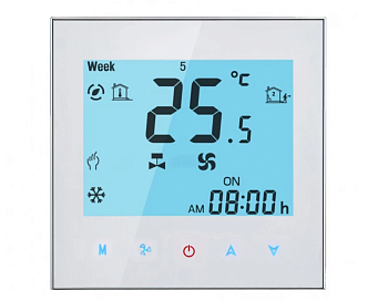 Комнатный термостат Techno КТ-210/12В (сенсорное управление), Белый