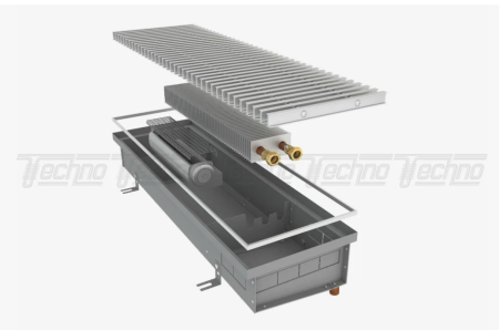 Внутрипольный конвектор Techno KVZVs WD 420-85-3600/24V для влажных помещений с принудительной конве